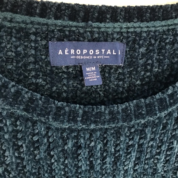 Aeropostale Green Fuzzy Sweater Size Medium - Picture 3 of 5